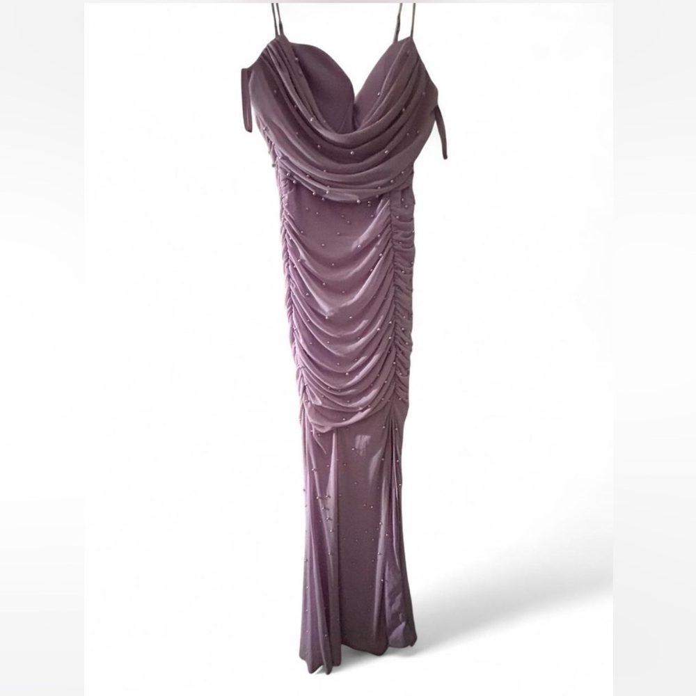 Windsor Purple Ruched Maxi Dress for Weddings